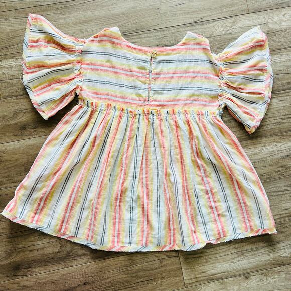 Free People Summer Nights Striped Dress in Yellow Small 100% Cotton - Picture 7 of 8